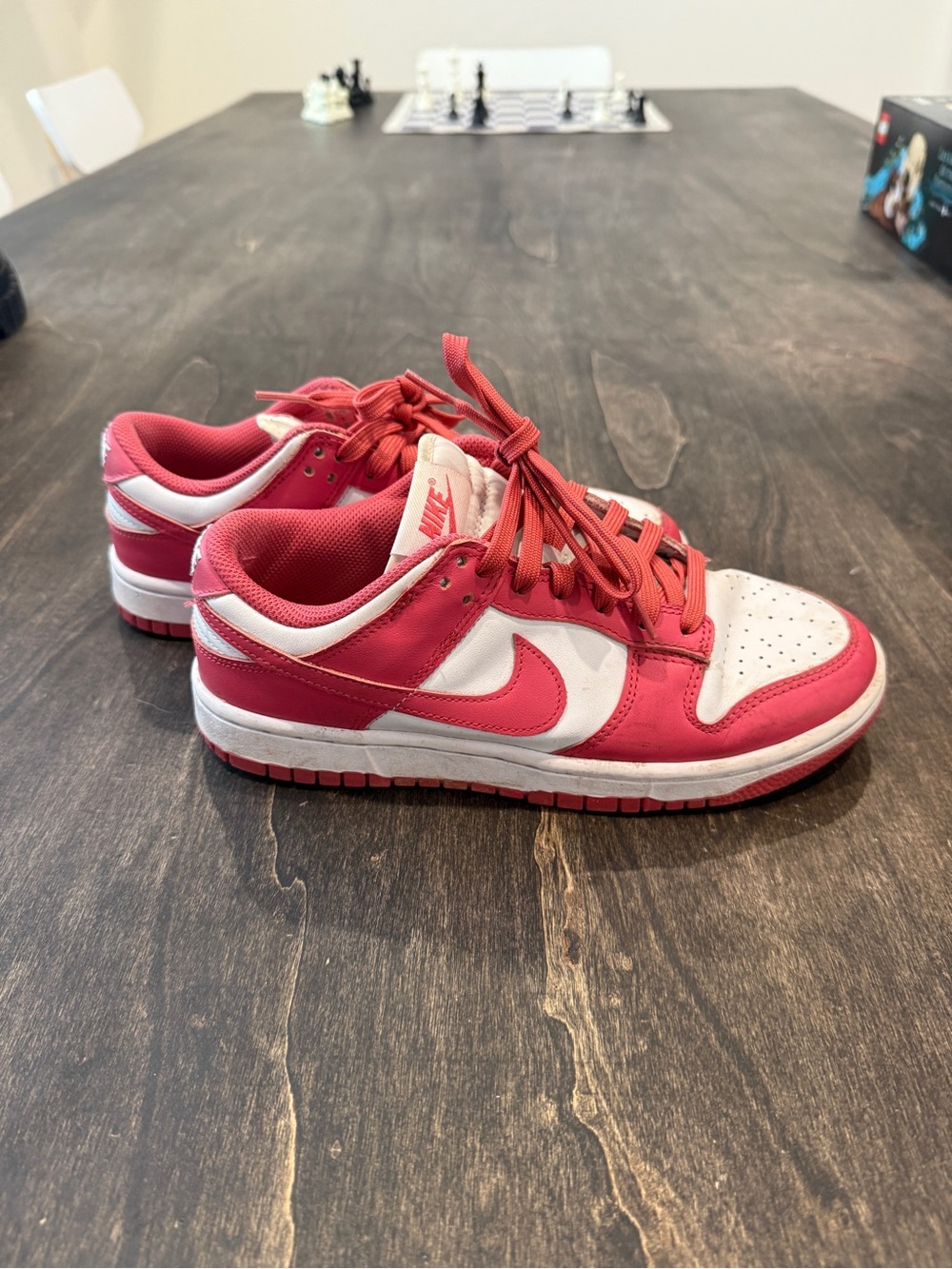 Nike Women’s Dunk Low-Top Sneakers in Pink and White
